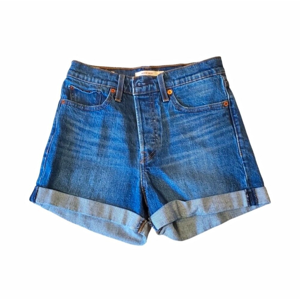Levi's Premium Denim Wedgie Short High Rise Cuffed Indie Sleaze Grunge Size 28